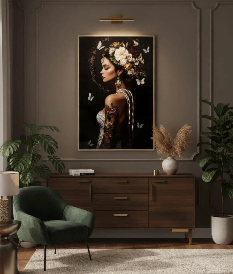 MF Leinwandbild Selena Persian Bloom Glamour Frau Wandbild