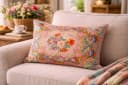 BOLTZE Dekokissen Florentine Rosalia Rechteck Baumwolle Floral Grün Orange Rosa Bild 3