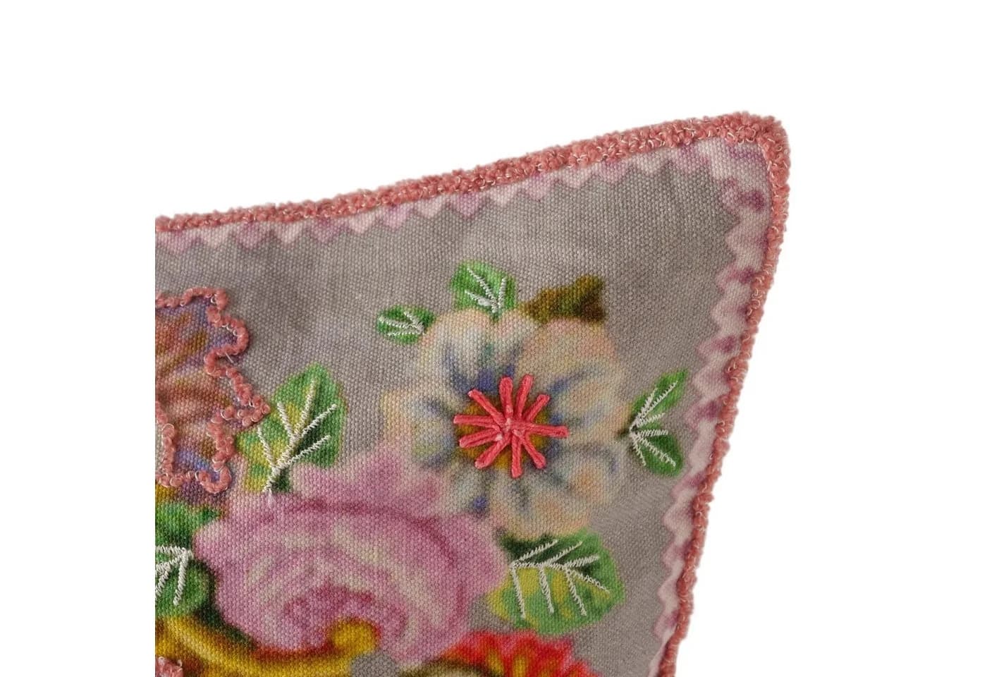 BOLTZE Dekokissen Florentine Rosalia Rechteck Baumwolle Floral Grün Orange Rosa - Bild 4