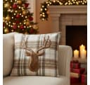 MF Zierkissen Highland Deer Kariert 45x45 cm Hirschmotiv Bild 2