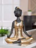 MF Dekofigur Elenya Yoga Frau Gold Schwarz 20 cm sitzend Bild 2