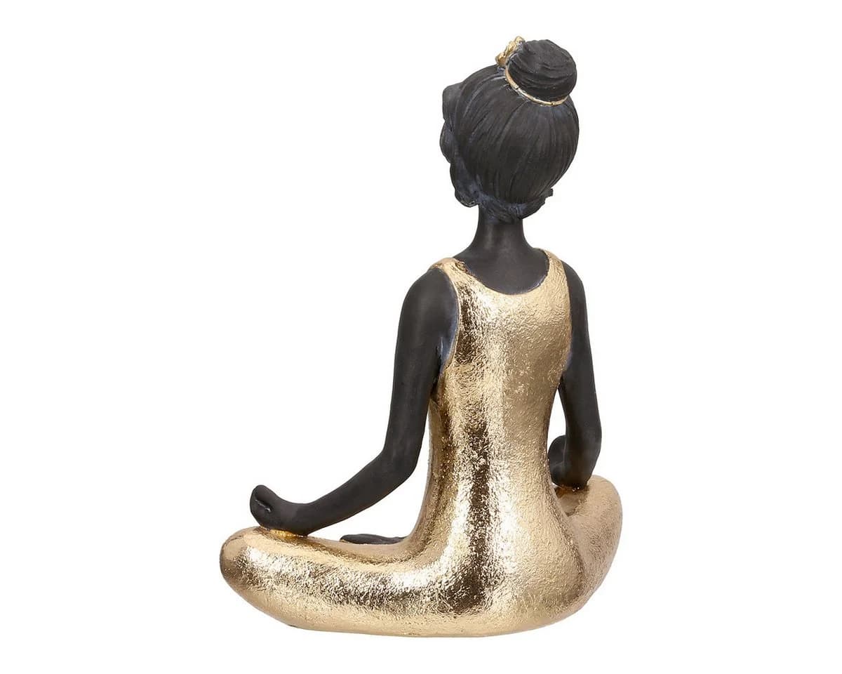 MF Dekofigur Elenya Yoga Frau Gold Schwarz 20 cm sitzend - Bild 3