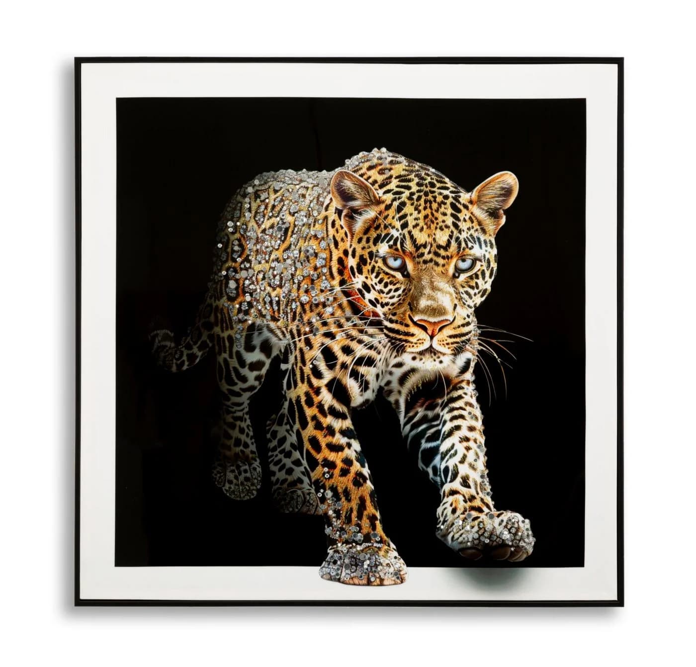 MF Leinwandbild Wandbild 3D Diamond Jaguar Lackoptik Mit Rahmen 82x82cm