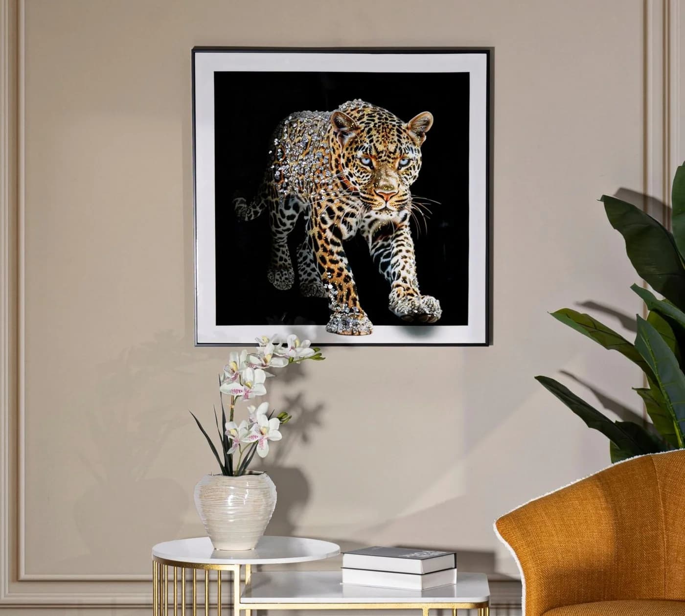 MF Leinwandbild Wandbild 3D Diamond Jaguar Lackoptik Mit Rahmen 82x82cm - Bild 2