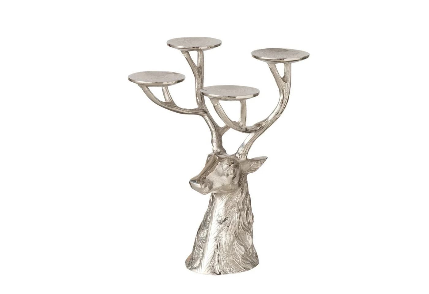 MF Kerzenhalter Russell Silber Hirsch Design Aluminium 4-flammig - Bild 5