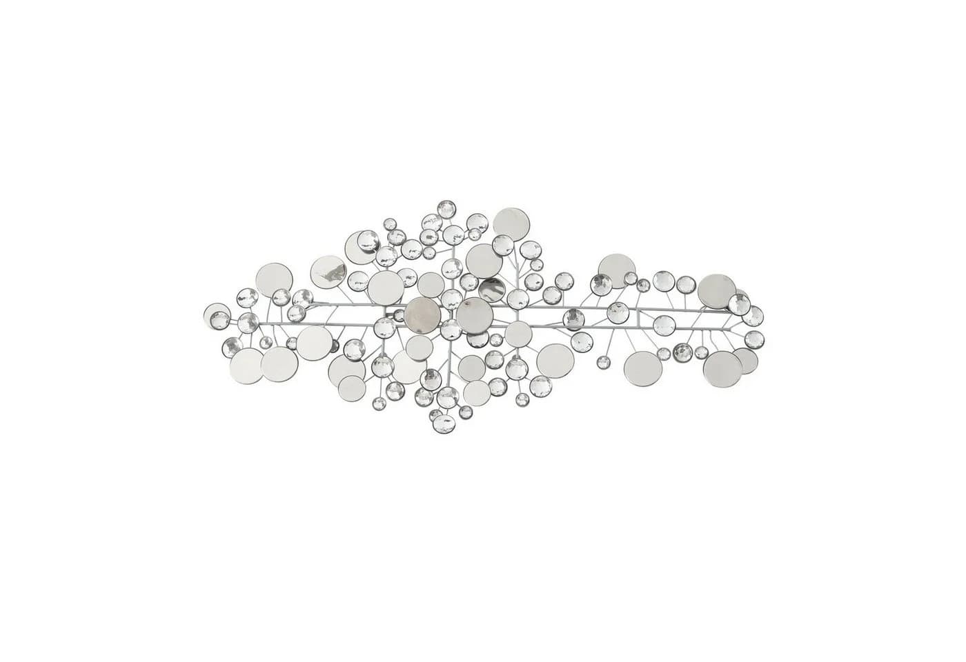 MF Wanddekoobjekt Silvaris Circle Silber Abstrakt Handgefertigt 95cm