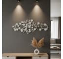 MF Wanddekoobjekt Silvaris Circle Silber Abstrakt Handgefertigt 95cm Bild 5