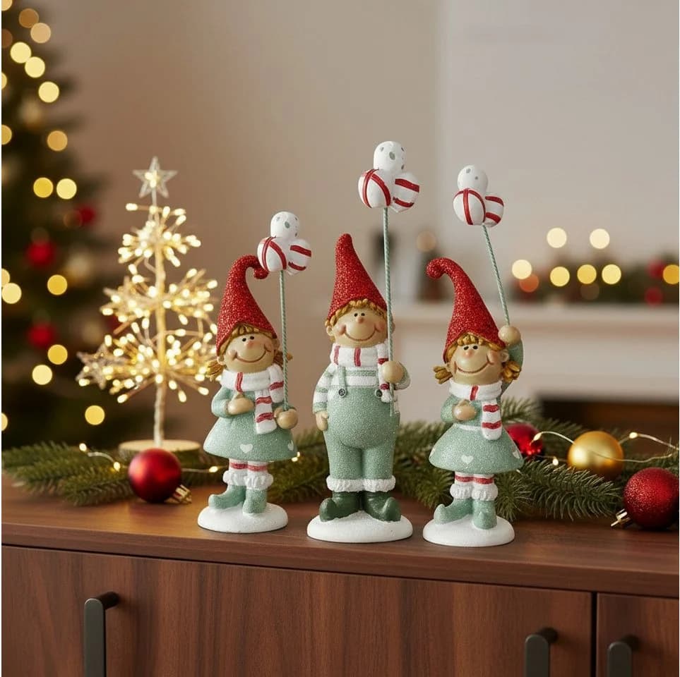MF Weihnachtsfigur Glitzerwichtel Jollytime 3er Set 11cm - Bild 2
