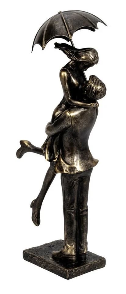 MF Skulptur Liebesmoment Polyresin Gold Schwarz - Bild 3