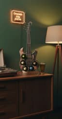 MF Flaschenregal Gitarre Metall Bronze 63cm Bild 3