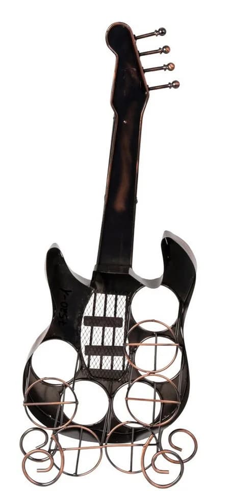 MF Flaschenregal Gitarre Metall Bronze 63cm - Bild 4
