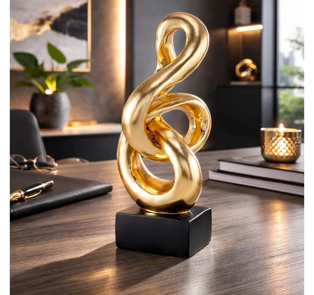 MF Skulptur Golden Infinity Chainy Dekofigur Gold/Schwarz - Bild 2