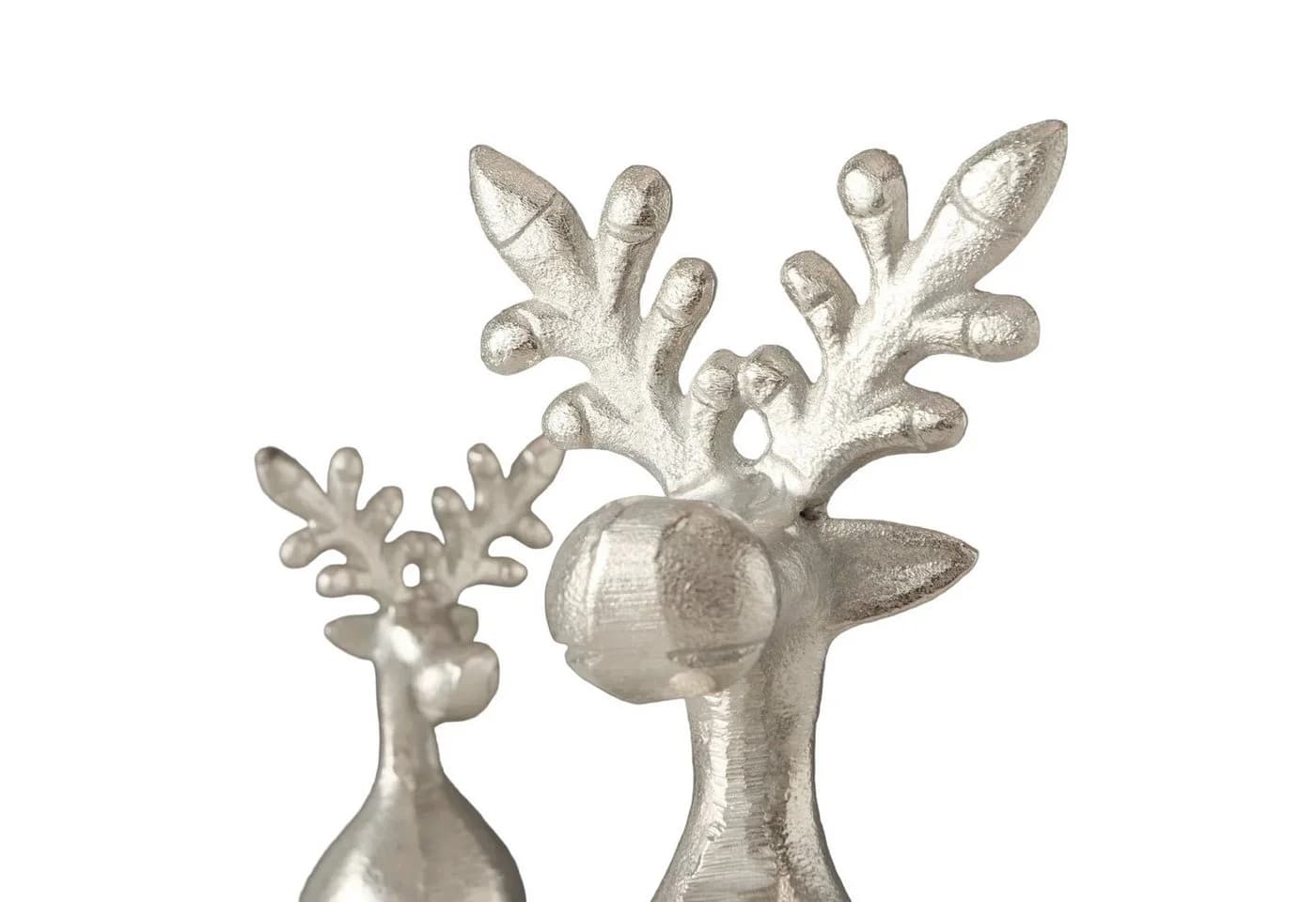 MF Silver Antler Duo Hirschset Dekofigur Aluminium Silber