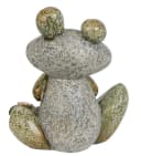 MF Steinfrosch Emil Dekofigur mit Blumen Polyresin Bild 3
