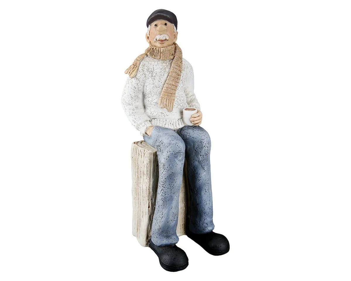GILDE Skulptur Dekofigur Seemann Sigvard Poly Holzoptik Handarbeit 24cm