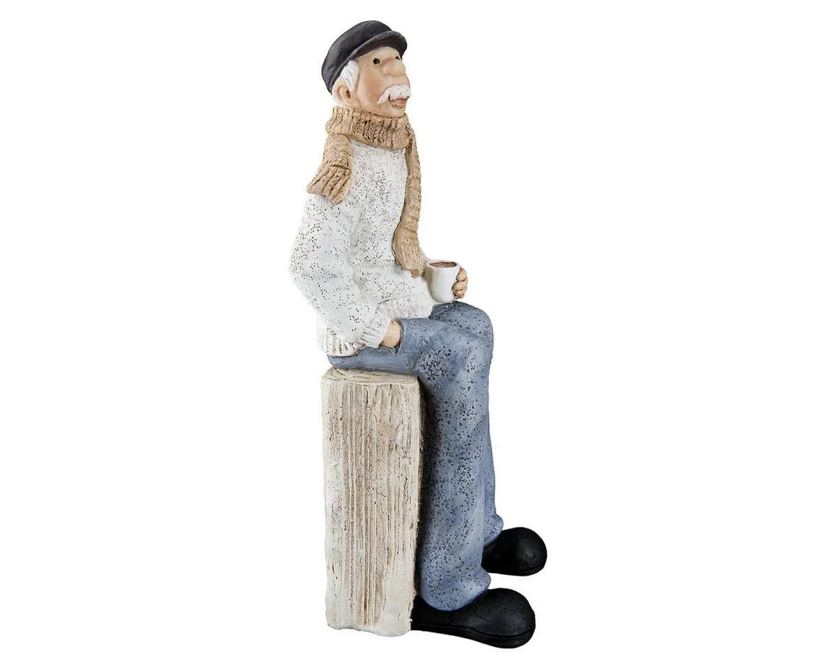 GILDE Skulptur Dekofigur Seemann Sigvard Poly Holzoptik Handarbeit 24cm - Bild 3