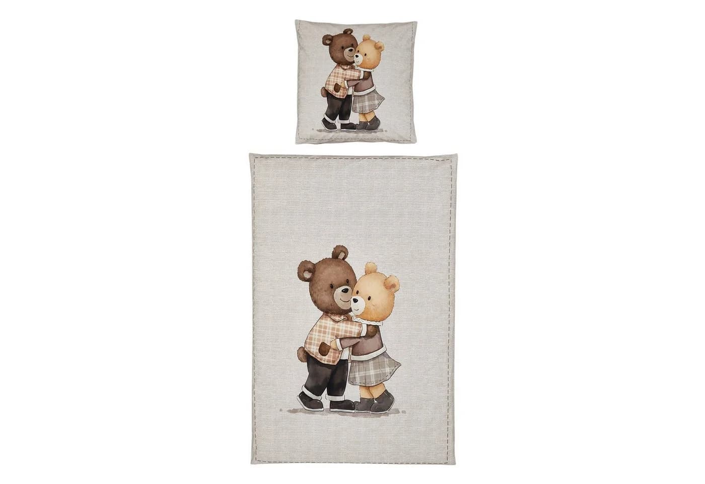BOLTZE GRUPPE Bettwäsche Henry Kuschelbär Wendebettwäsche Beige Bärendesign - Bild 2
