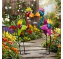 MF Gartenfigur Metall Vögel Bunt Stehend 2er Set Paliro Bild 2