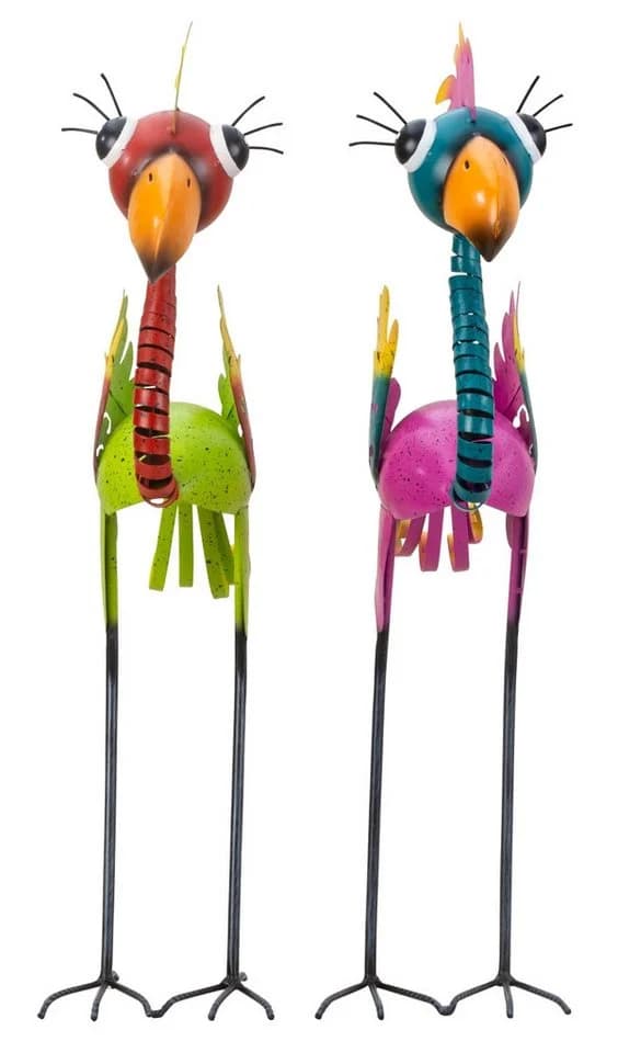 MF Gartenfigur Metall Vögel Bunt Stehend 2er Set Paliro - Bild 3