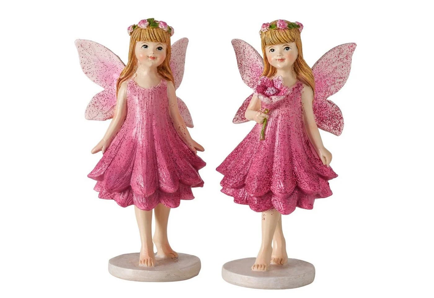 MF Elfenfigur Evangeline 2er Set Pink Lila Kunstharz Deko - Bild 2