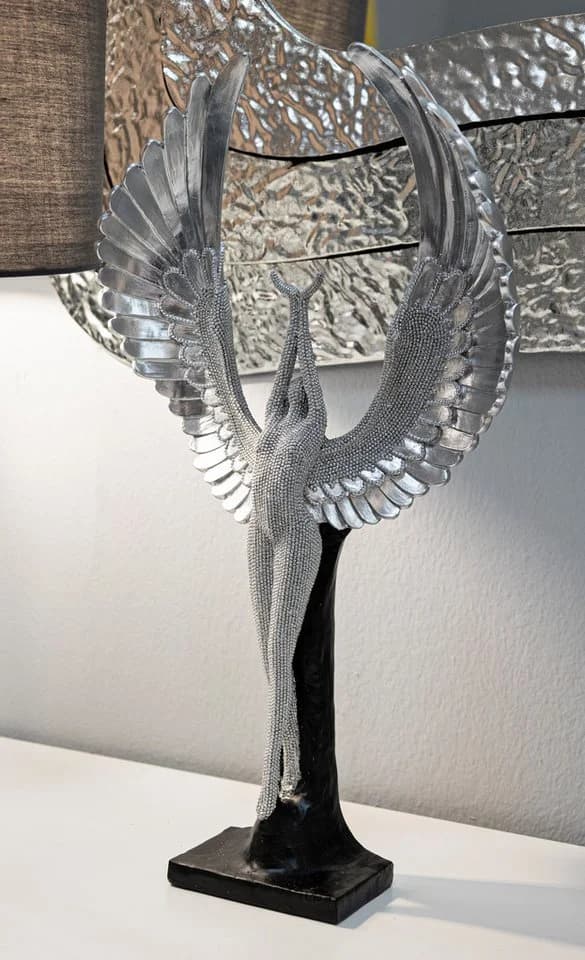 MF Skulptur Engel Angelica 48cm Polyresin Silber - Bild 2