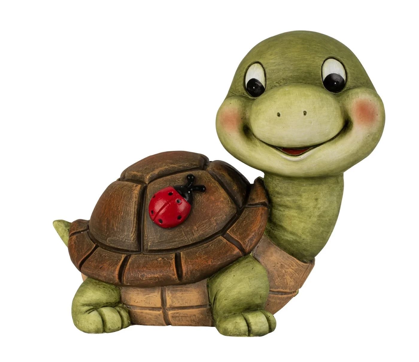 MF Schildkröte Frida Dekofigur Grün Braun Rot mit Marienkäfer - Bild 2