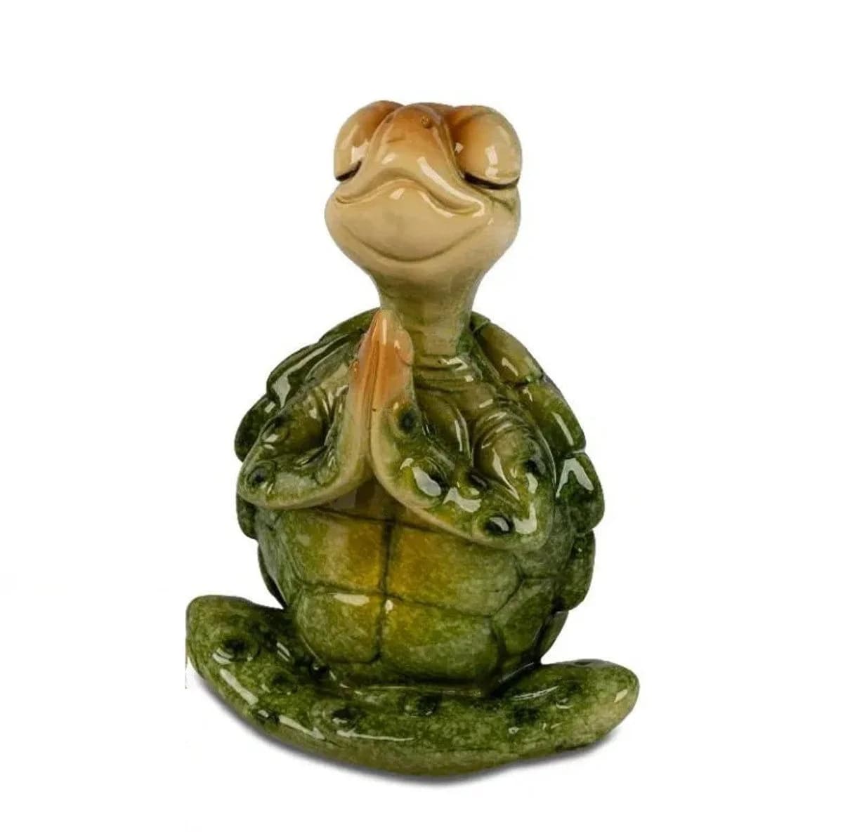 formano Dekofigur Schildkröte Harry Yoga Namaste grün 11 cm Kunststein