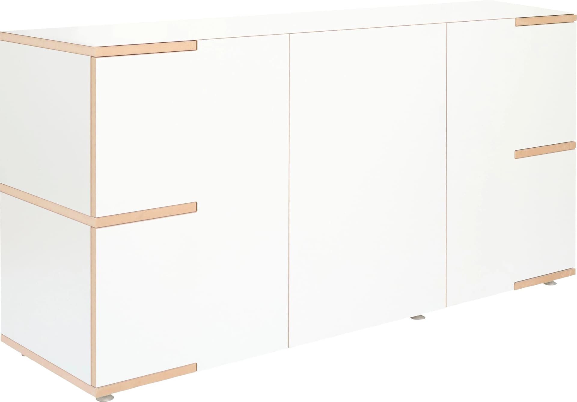 TOJO Mehrzweckschrank stau Weiß MDF Griffmulde