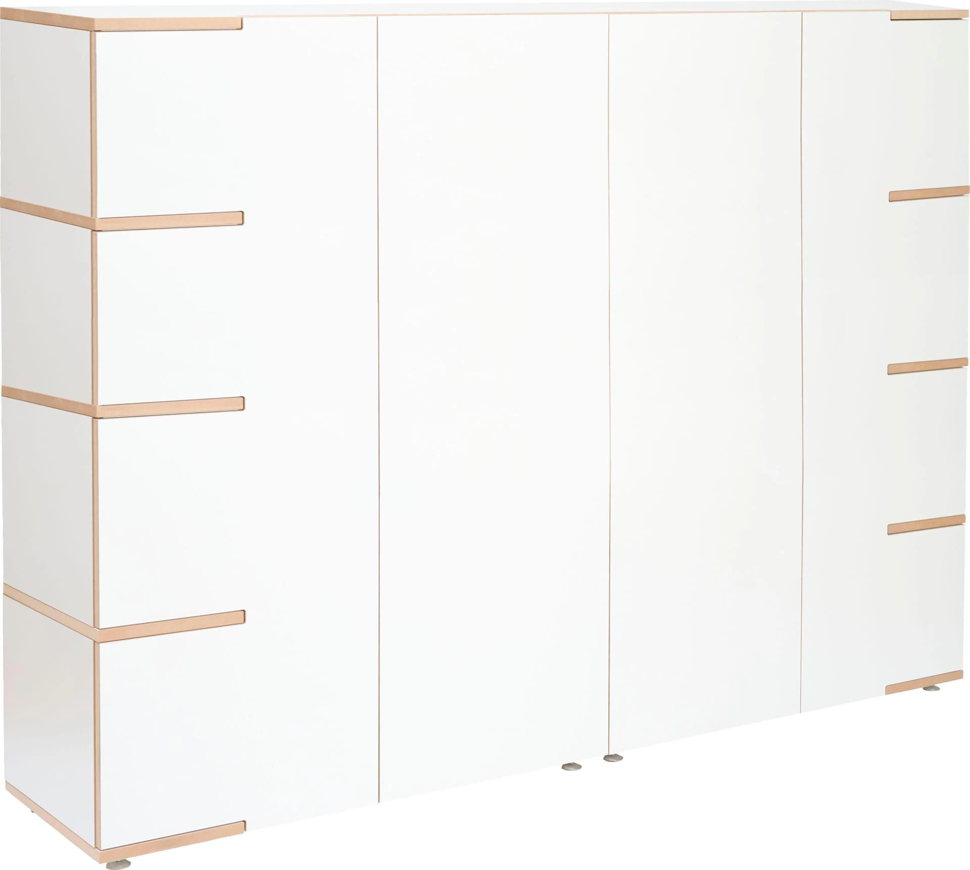 TOJO Mehrzweckschrank stau Weiß Matt Griffmulde