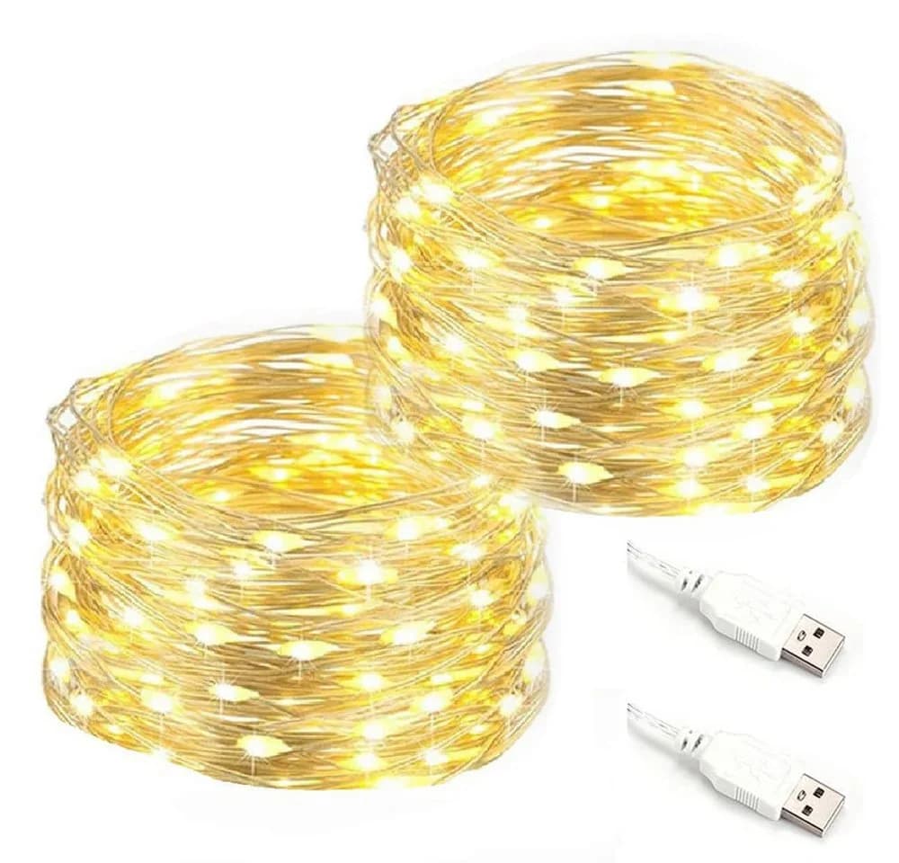 Salcar LED-Lichterkette 10m Outdoor Indoor USB Kupferdraht Weihnachtsdeko - Bild 2