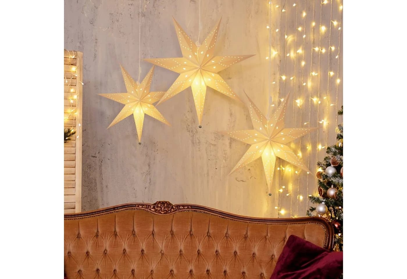 Salcar Papierstern LED Weihnachtsstern 55cm Warmweiß - Bild 4