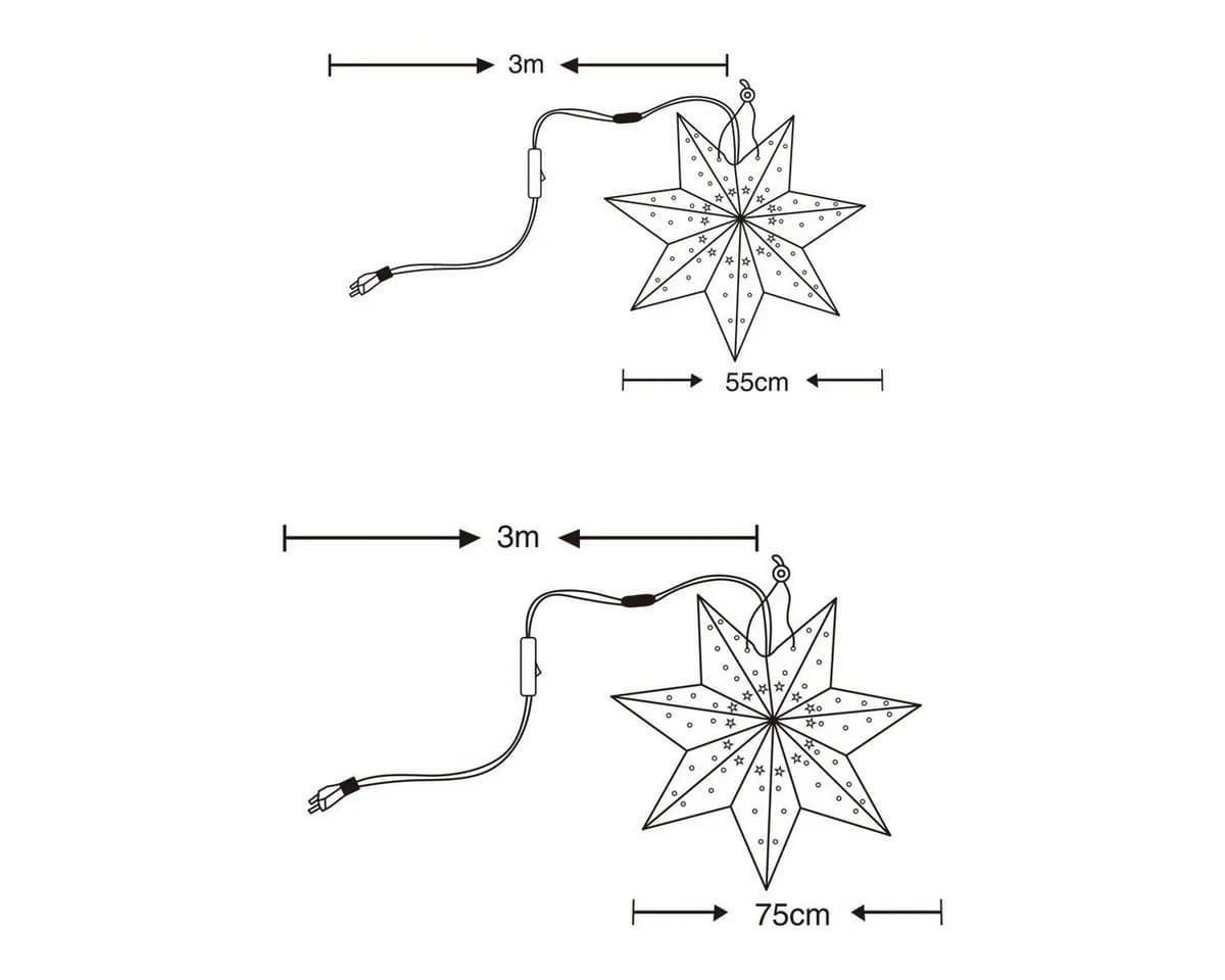 Salcar Papierstern LED Weihnachtsstern 55cm Warmweiß - Bild 5