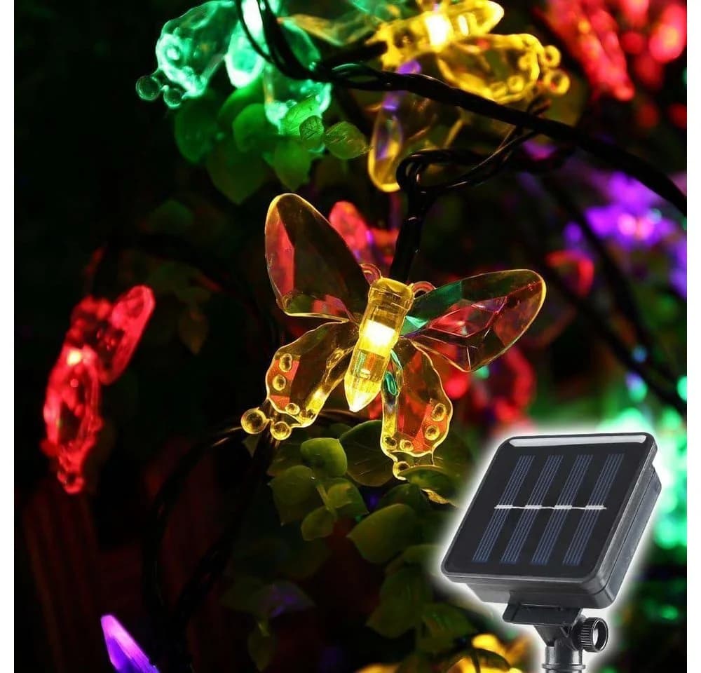 Salcar LED Solarleuchte Schmetterlinge Bunt 5M 20 LED