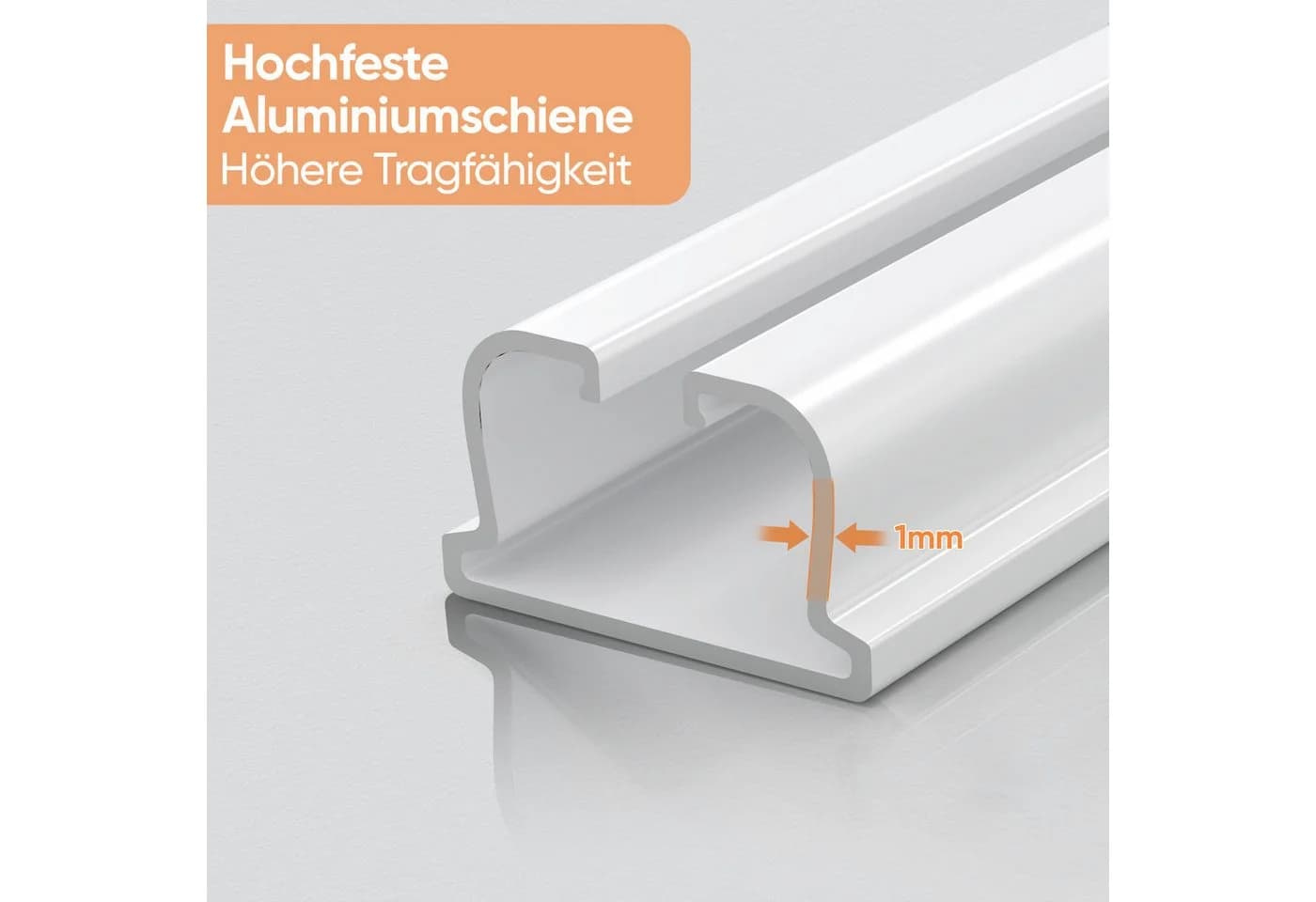 Sekey Gardinenstange Ausziehbar Alu-Vorhangschiene 70-120 cm - Bild 3