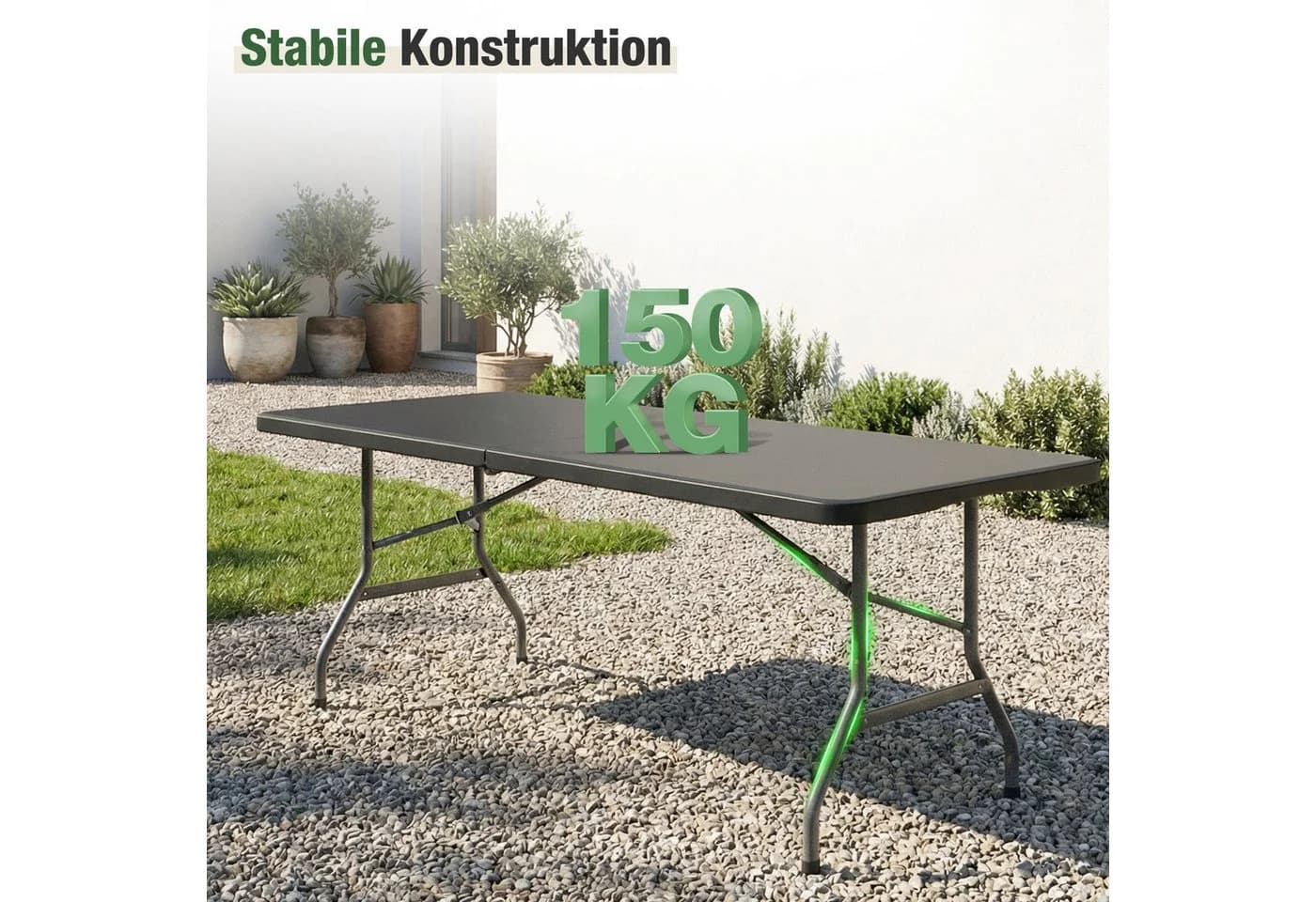 Sekey Campingtisch Klappbar 150 cm Schwarz - Bild 5