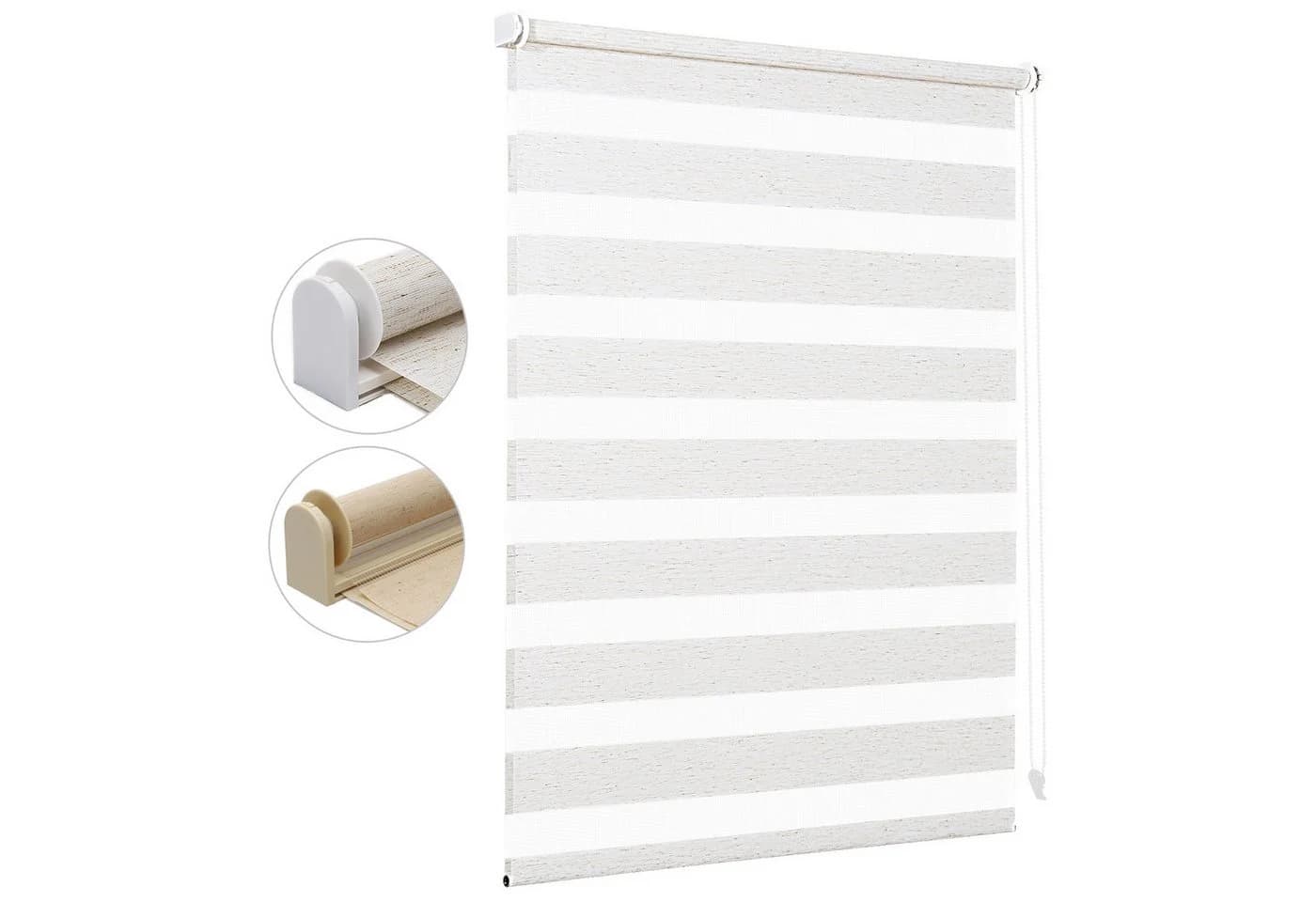 Sekey Doppelrollo Klemmfix Leinenoptik Duo Rollo Seitenzug - Bild 2