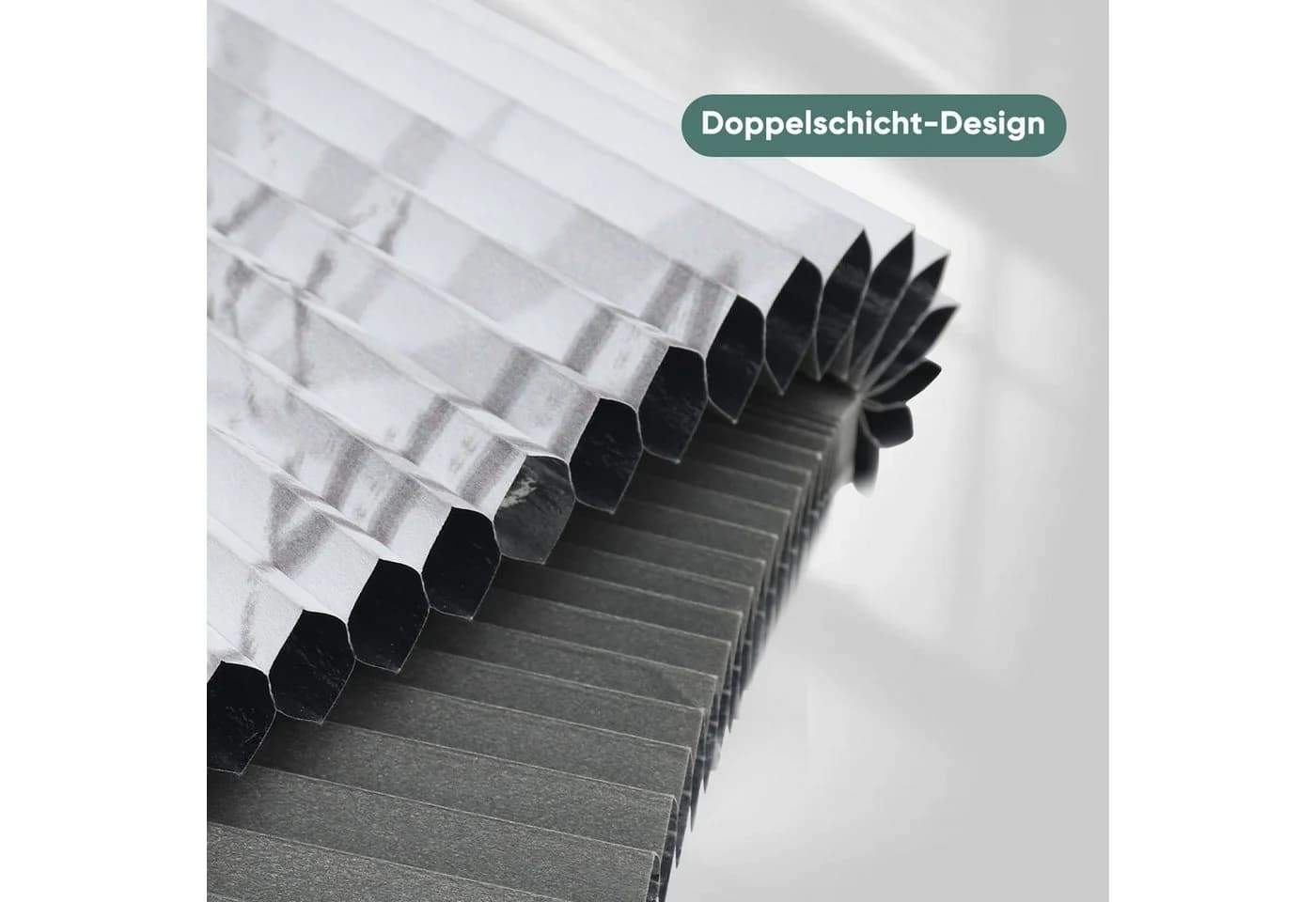 Sekey Wabenplissee Verdunkelung Rollo 100% Verdunkelnd Klemmfix Doppelseitige Schiene - Bild 5