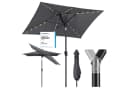 Sekey Sonnenschirm 210 x 140 cm Aluminium UV50+ mit LED-Lichtern Bild 2
