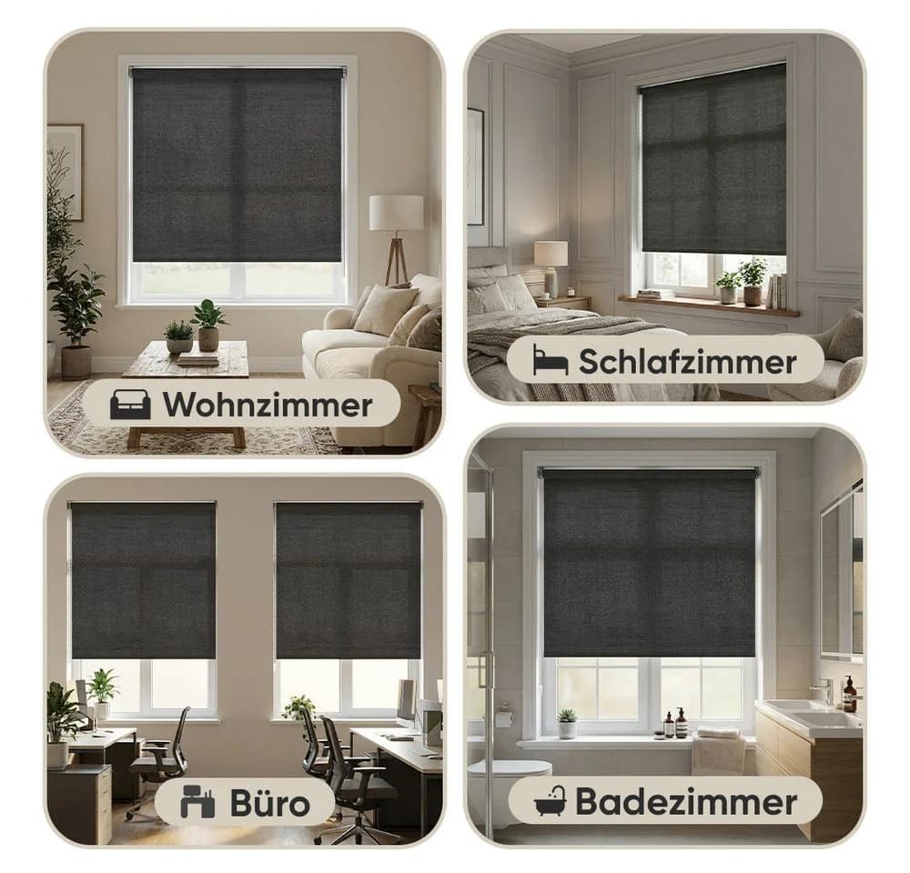 Sekey Seitenzugrollo Verdunkelung Grau Klemmfix - Bild 5