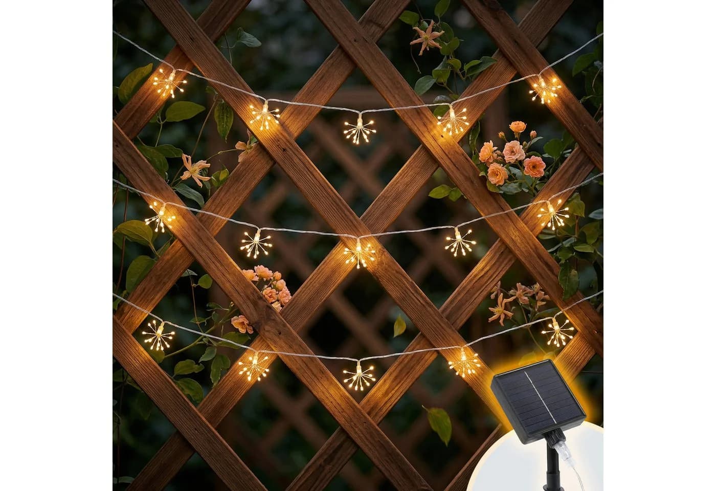Salcar LED Solarleuchte Feuerwerk Lichterkette Warmweiß 2er-Set - Bild 3