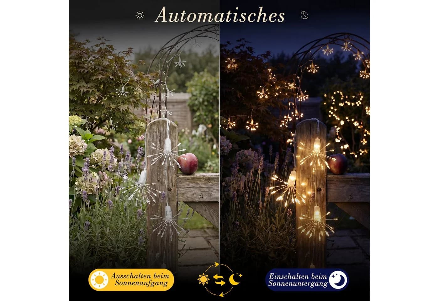 Salcar LED Solarleuchte Feuerwerk Lichterkette Warmweiß 2er-Set - Bild 4