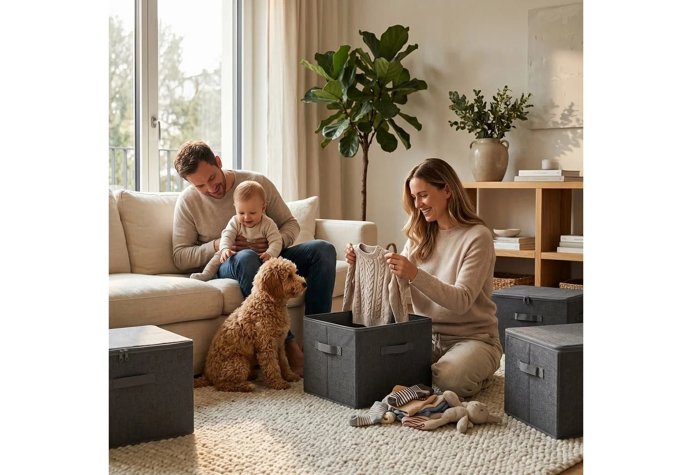 Sekey Aufbewahrungsbox 45L Anthrazit Faltbar Stapelbar - Bild 3