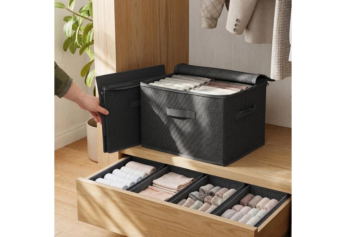 Sekey Aufbewahrungsbox 45L Anthrazit Faltbar Stapelbar - Bild 5