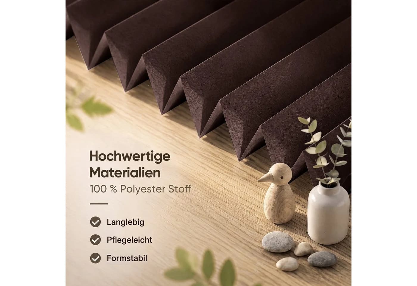 Sekey Plissee Klemmfix ohne Bohren Blickdicht Polyester Mokka - Bild 5