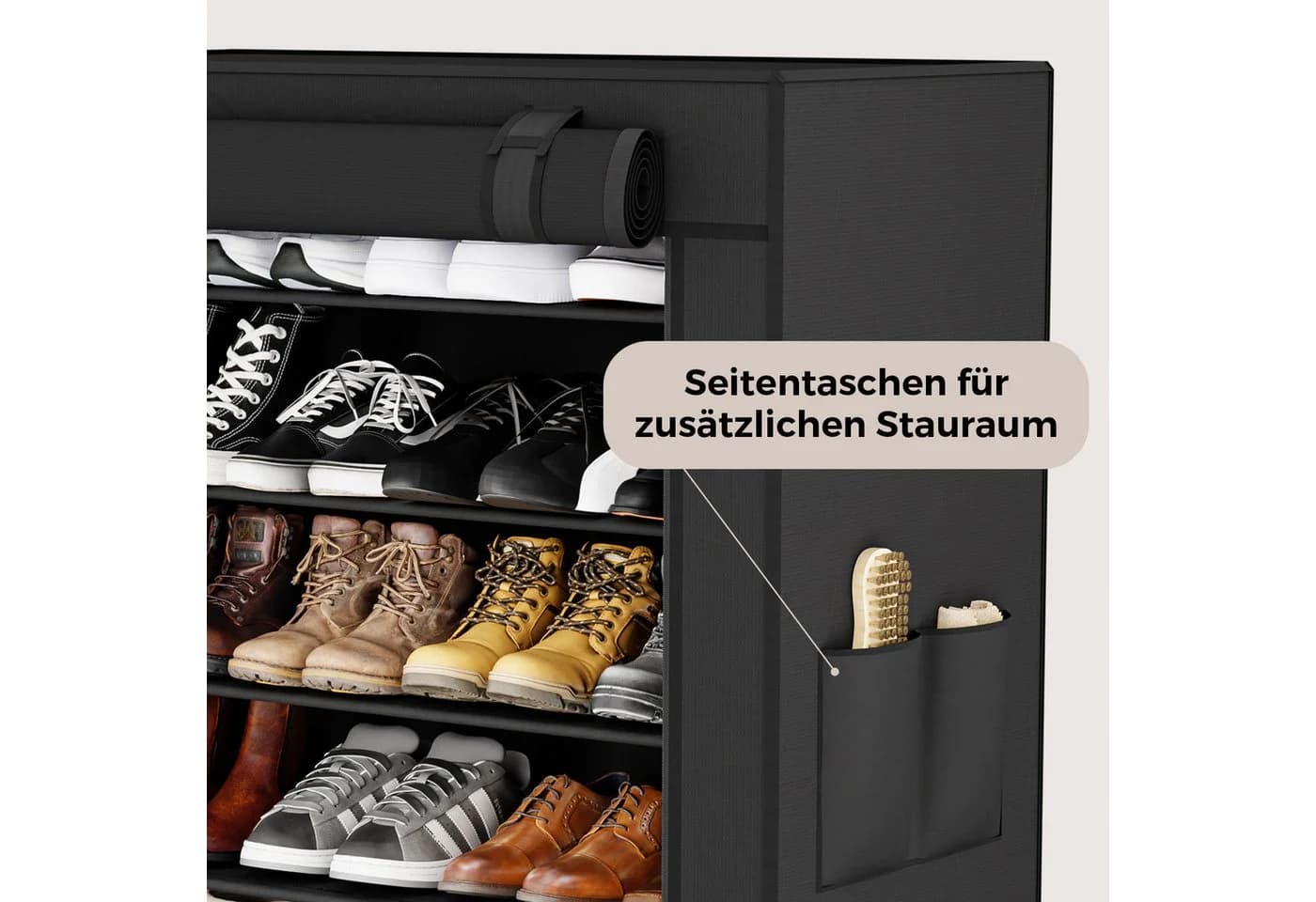 Sekey Schuhschrank 9 Ebenen Stoffschrank 27 Paar Schuhe 58 cm - Bild 3