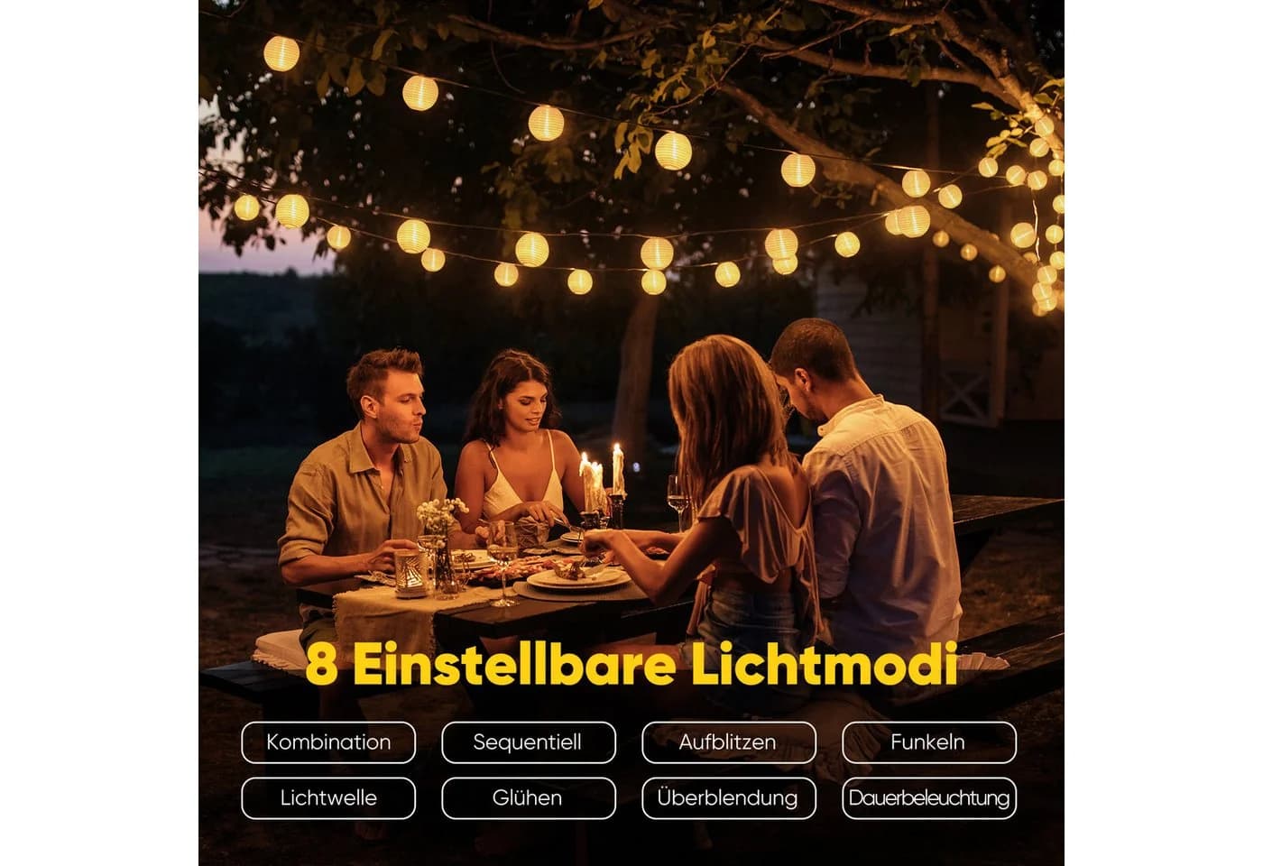 Salcar LED-Lichterkette Lampion Außen 5m 20 LED Solar - Bild 3