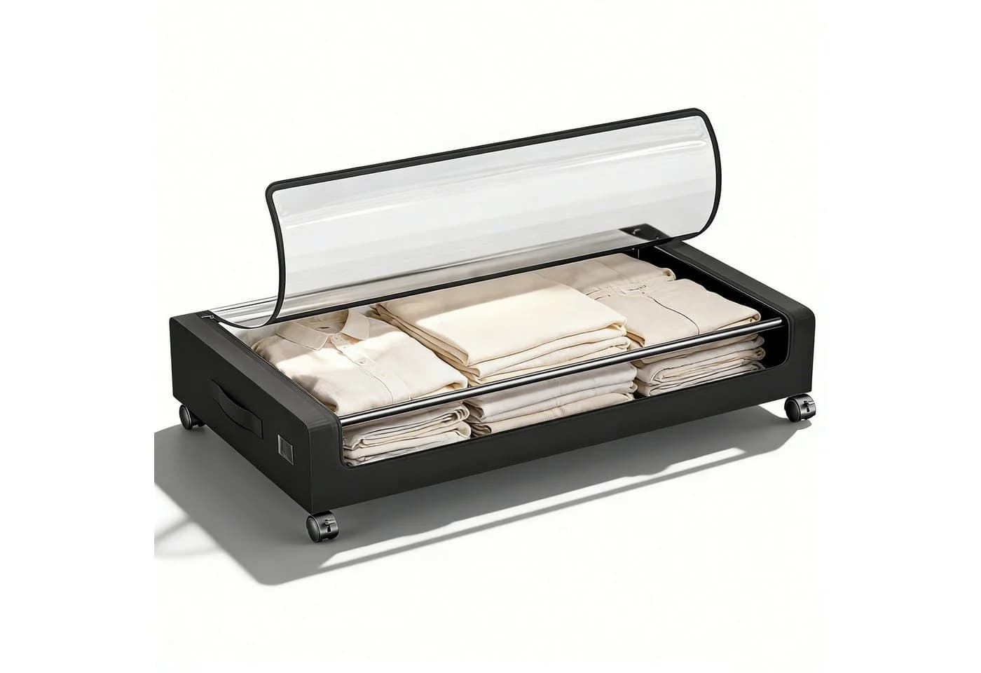 Unterbettkommode aus PVC, transparent, 78x18x44 cm