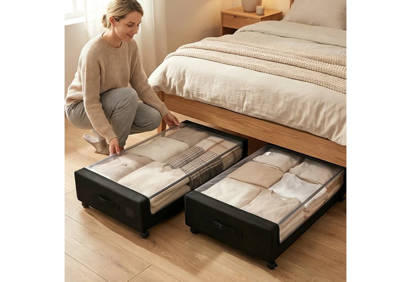 Unterbettkommode aus PVC, transparent, 78x18x44 cm - Bild 4