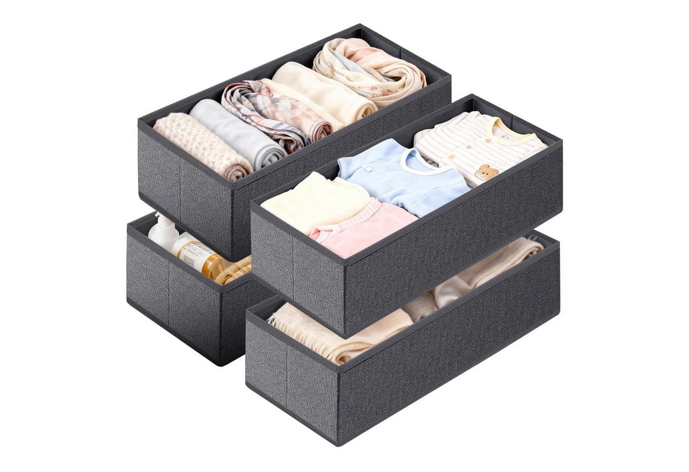 Sekey Schubladen-Organizer Set 4er Grau Vliesstoff - Bild 2