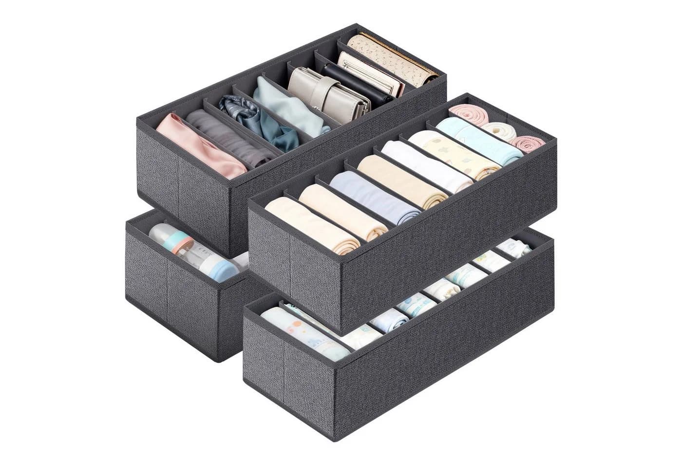 Sekey Aufbewahrungsbox Set 4 St. Grau Vliesstoff - Bild 2